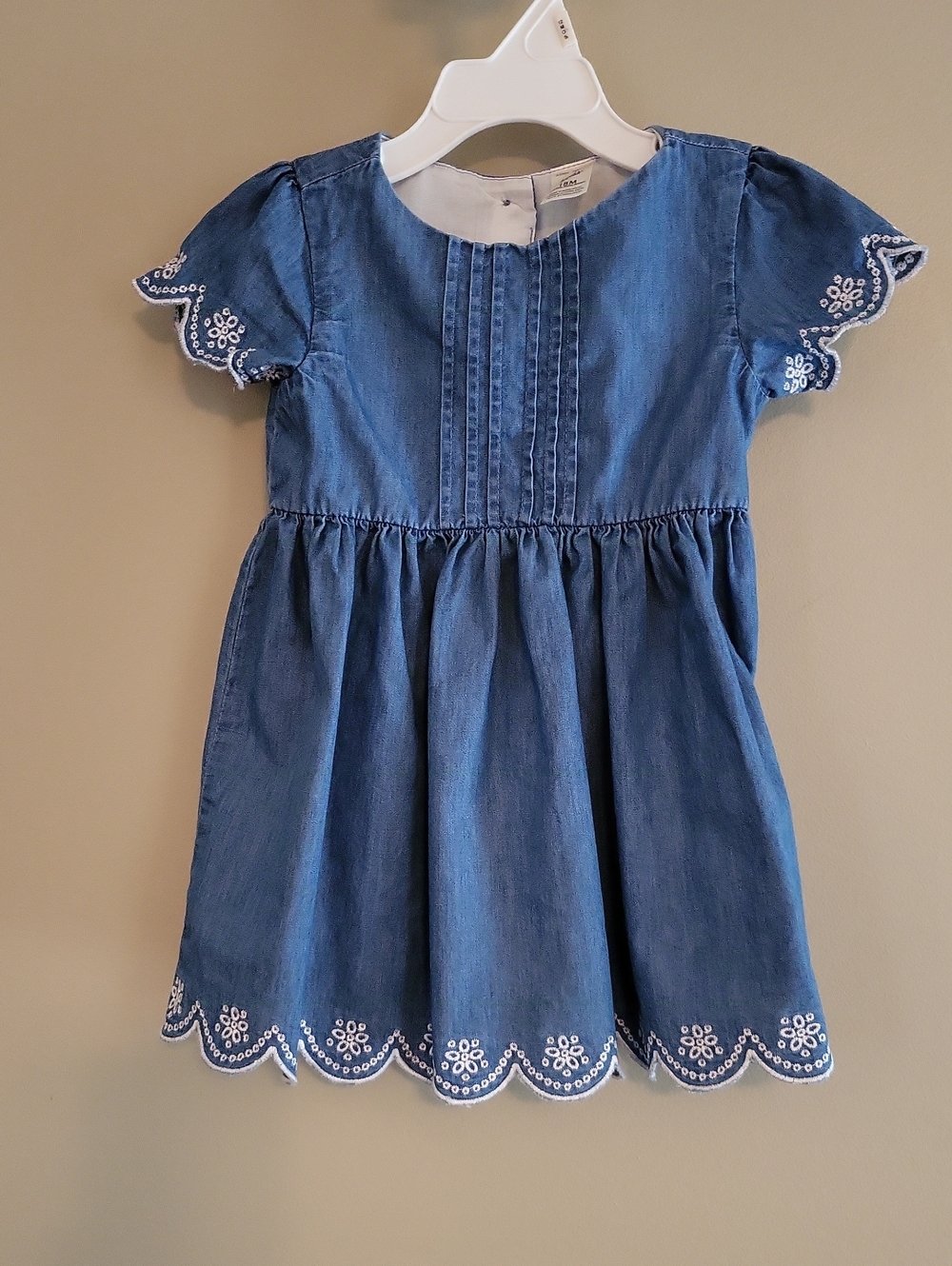 Super cute chambray embroidered dress